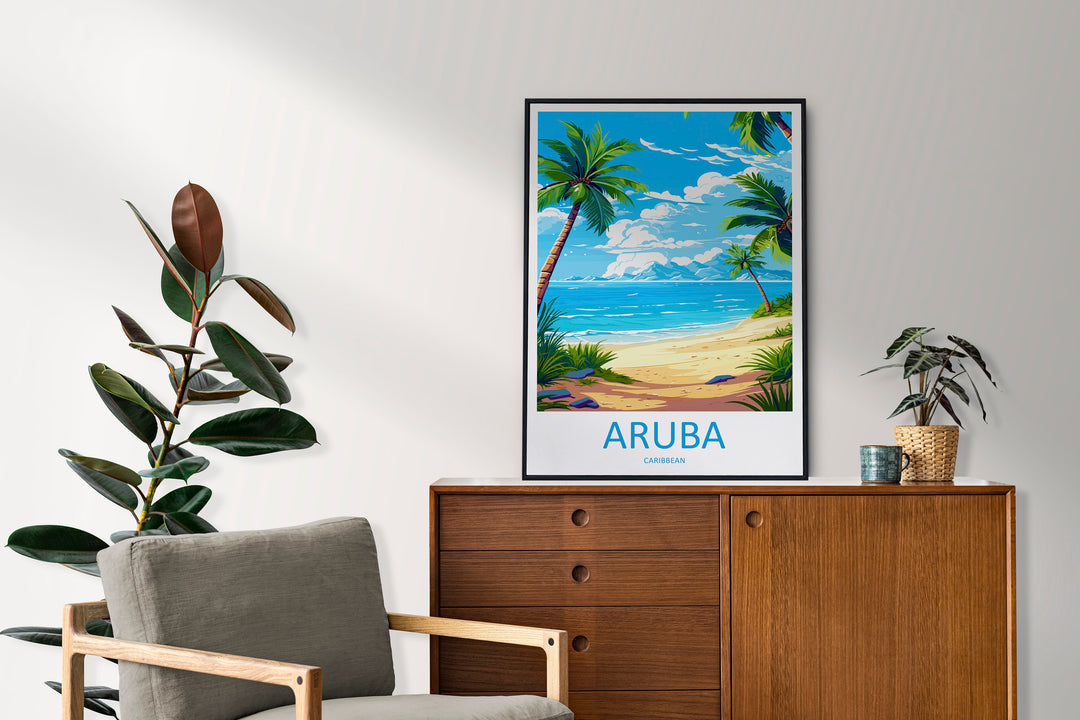 Aruba Travel Print Wall Art Aruba Wall Hanging Home Décor Aruba Gift Art Lovers Wall Art Caribbean Travel Print Aruba Decor