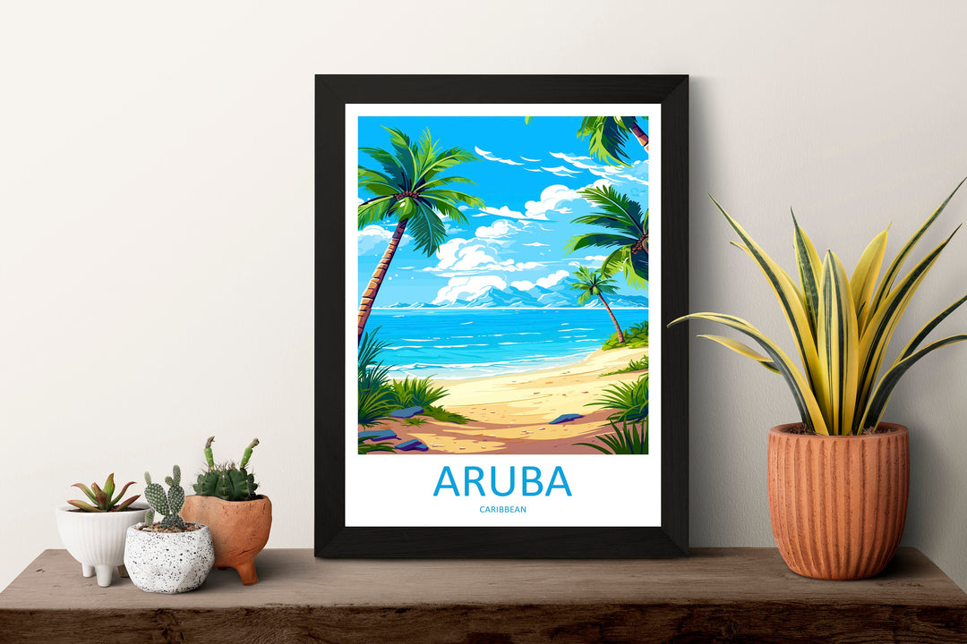 Aruba Travel Print Wall Art Aruba Wall Hanging Home Décor Aruba Gift Art Lovers Wall Art Caribbean Travel Print Aruba Decor