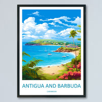 Antigua and Barbuda Travel Print Wall Art Antigua and Barbuda Wall Hanging Home Décor Antigua and Barbuda Gift Art Lovers Wall Art Caribbean