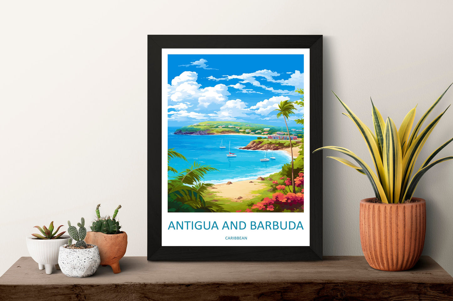 Antigua and Barbuda Travel Print Wall Art Antigua and Barbuda Wall Hanging Home Décor Antigua and Barbuda Gift Art Lovers Wall Art Caribbean