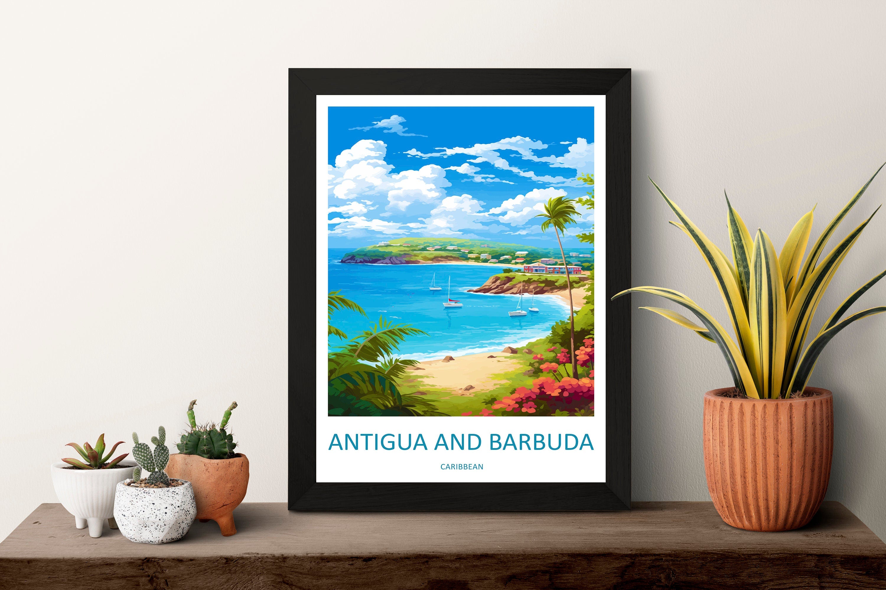 Antigua and Barbuda Travel Print Wall Art Antigua and Barbuda Wall Hanging Home Décor Antigua and Barbuda Gift Art Lovers Wall Art Caribbean