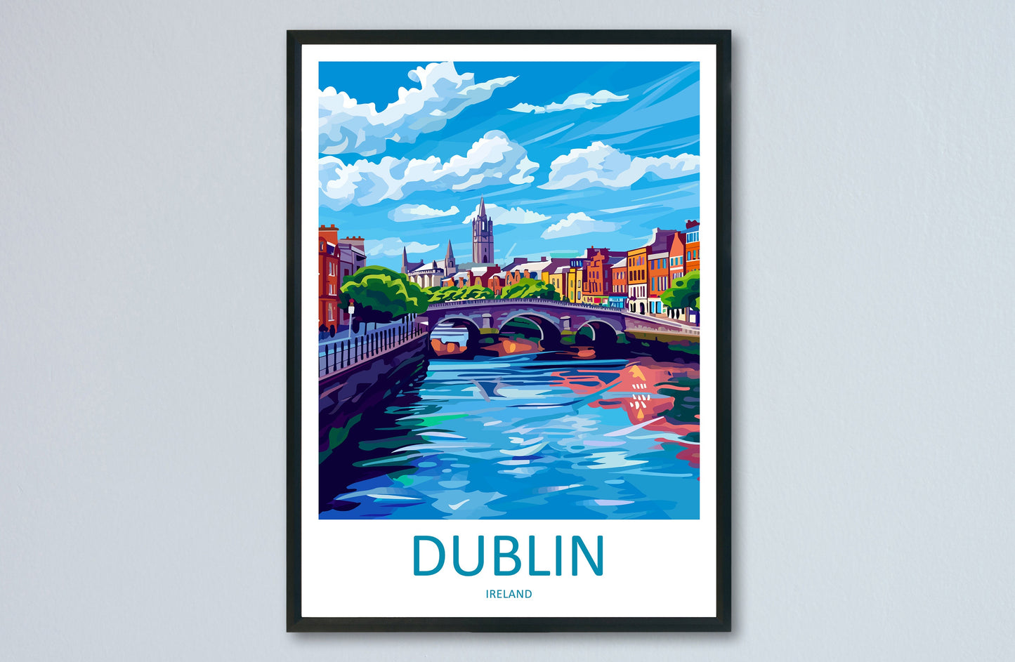 Dublin Skyline Print Dublin Home Decor Skyline City Art Print Dublin Wall Art for Ireland Enthusiast Gift Wall Hanging Dublin Ireland Print