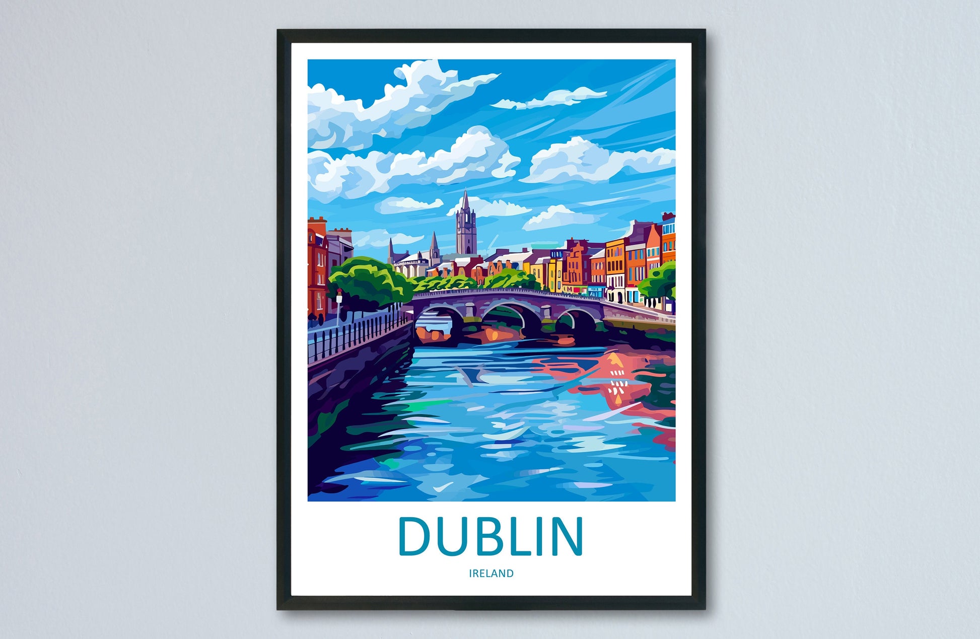Dublin Skyline Print Dublin Home Decor Skyline City Art Print Dublin Wall Art for Ireland Enthusiast Gift Wall Hanging Dublin Ireland Print