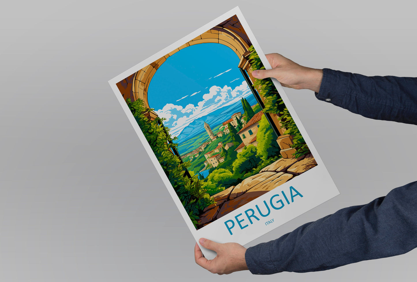 Perugia Travel Print Wall Art Perugia Italy Wall Hanging Home Decor Perugia Gift Art Lovers Wall Art Print Perugia Italy