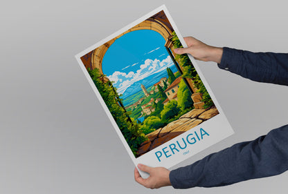 Perugia Travel Print Wall Art Perugia Italy Wall Hanging Home Decor Perugia Gift Art Lovers Wall Art Print Perugia Italy