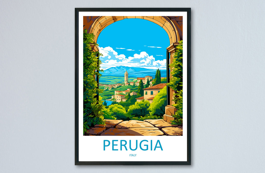 Perugia Travel Print Wall Art Perugia Italy Wall Hanging Home Decor Perugia Gift Art Lovers Wall Art Print Perugia Italy