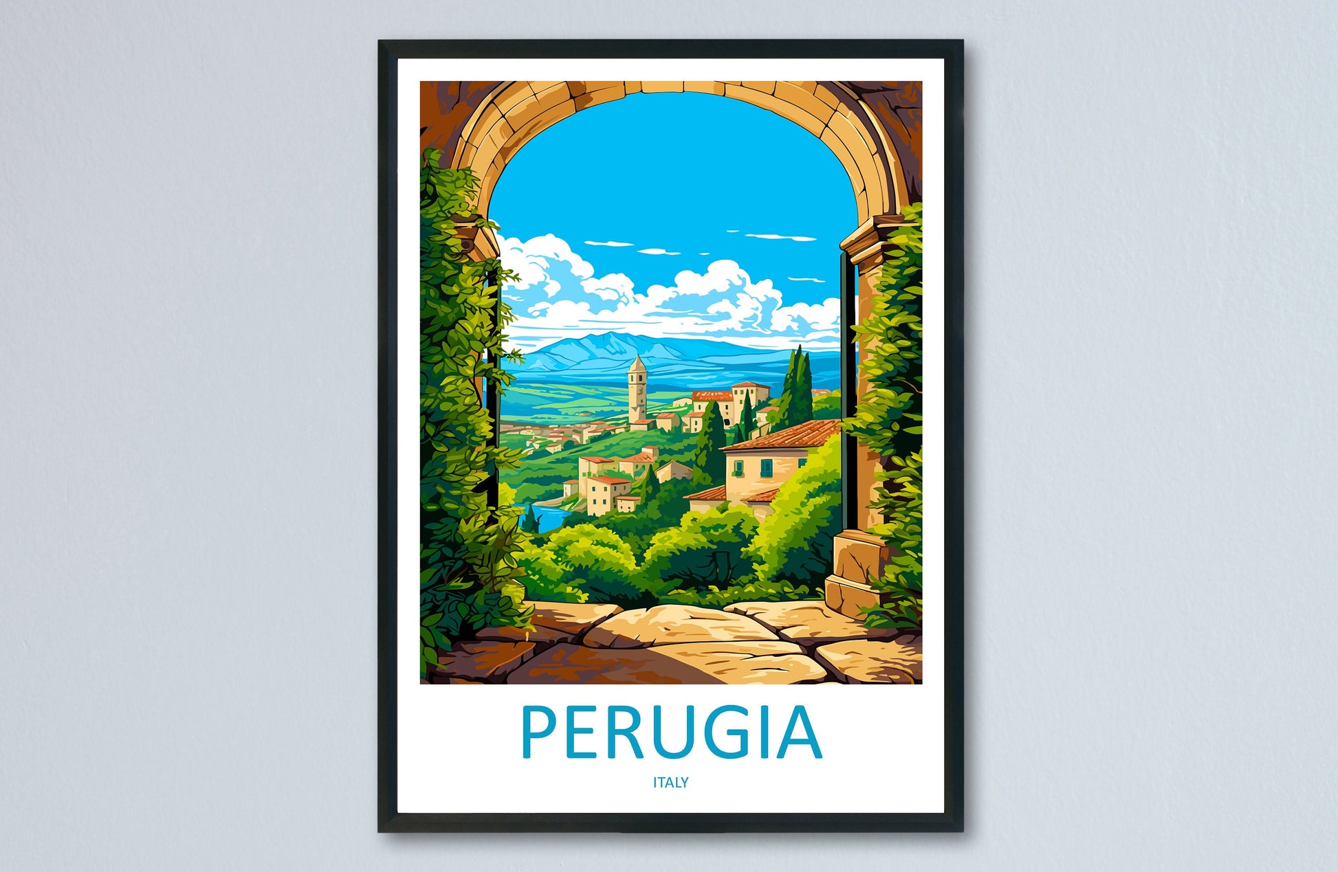 Perugia Travel Print Wall Art Perugia Italy Wall Hanging Home Decor Perugia Gift Art Lovers Wall Art Print Perugia Italy