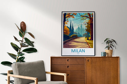 Milan Travel Print Wall Art Milan Wall Hanging Home Décor Milan Gift Art Lovers Spain Art Lover Gift Milan Wall Décor Ibiza Spain Print