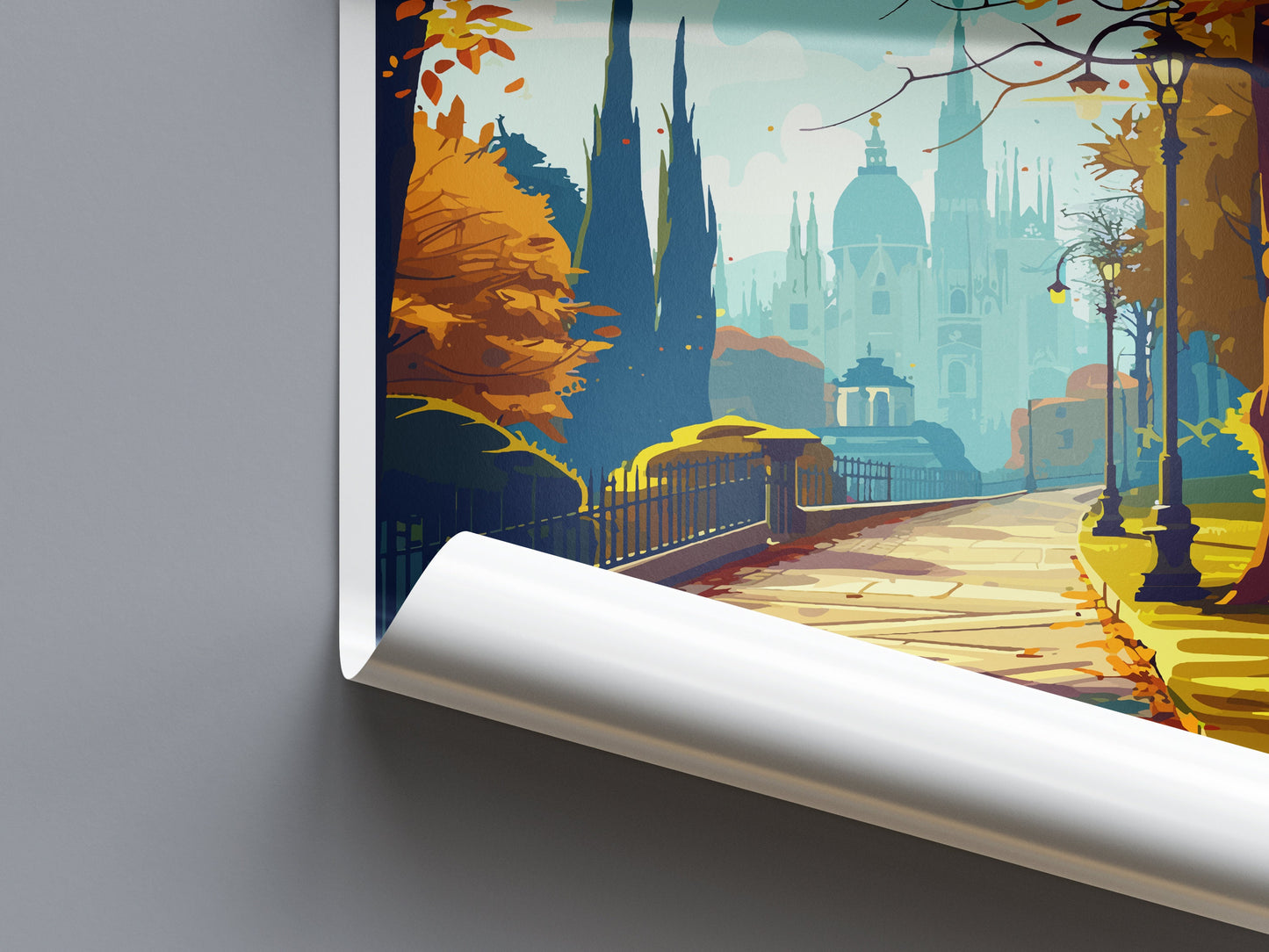 Milan Travel Print Wall Art Milan Wall Hanging Home Décor Milan Gift Art Lovers Spain Art Lover Gift Milan Wall Décor Ibiza Spain Print