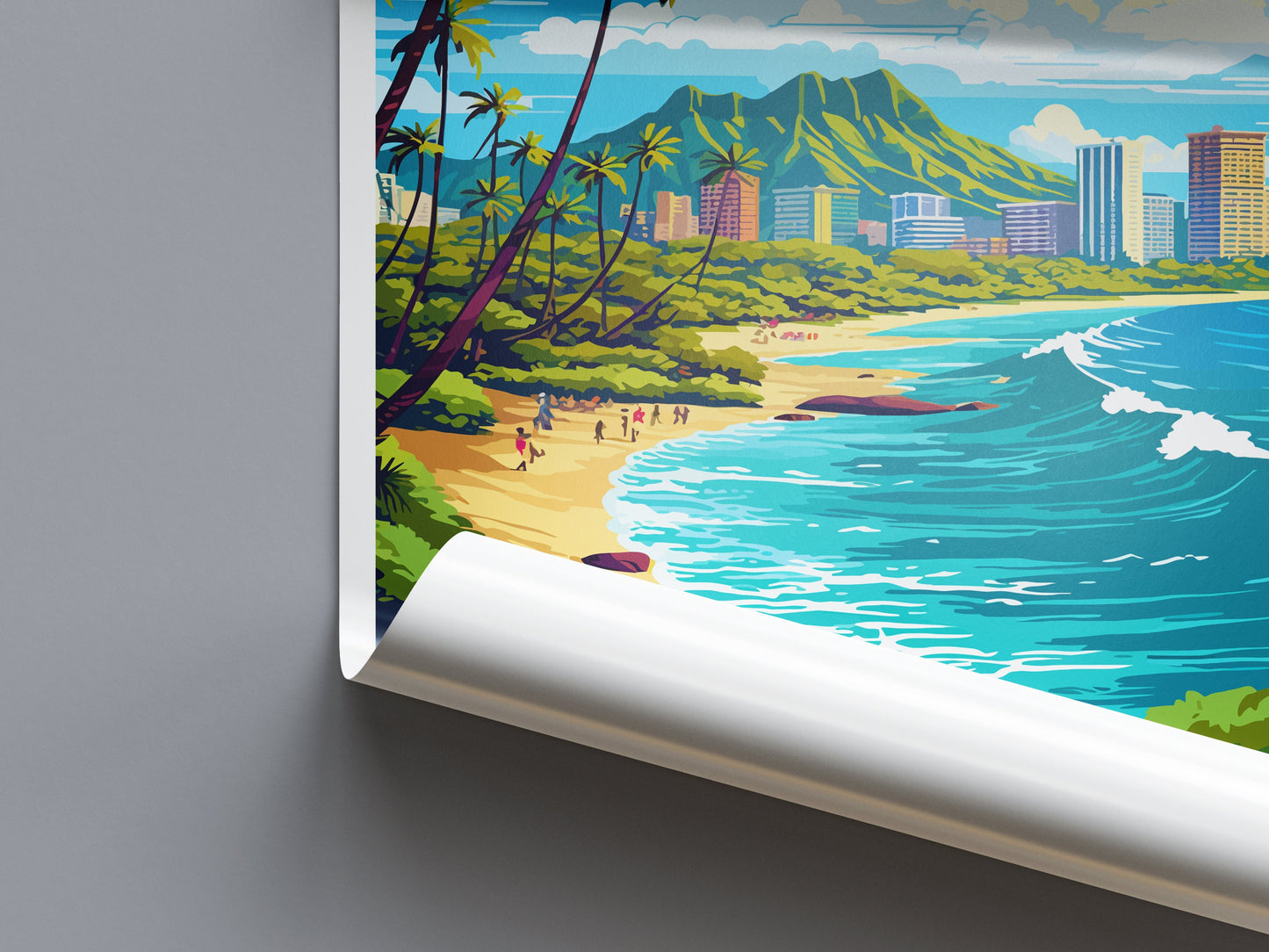 Honolulu Travel Print Wall Art Honolulu Wall Hanging Home Décor Honolulu Gift Art Lovers Hawaii Art Lover Gift Print Artwork