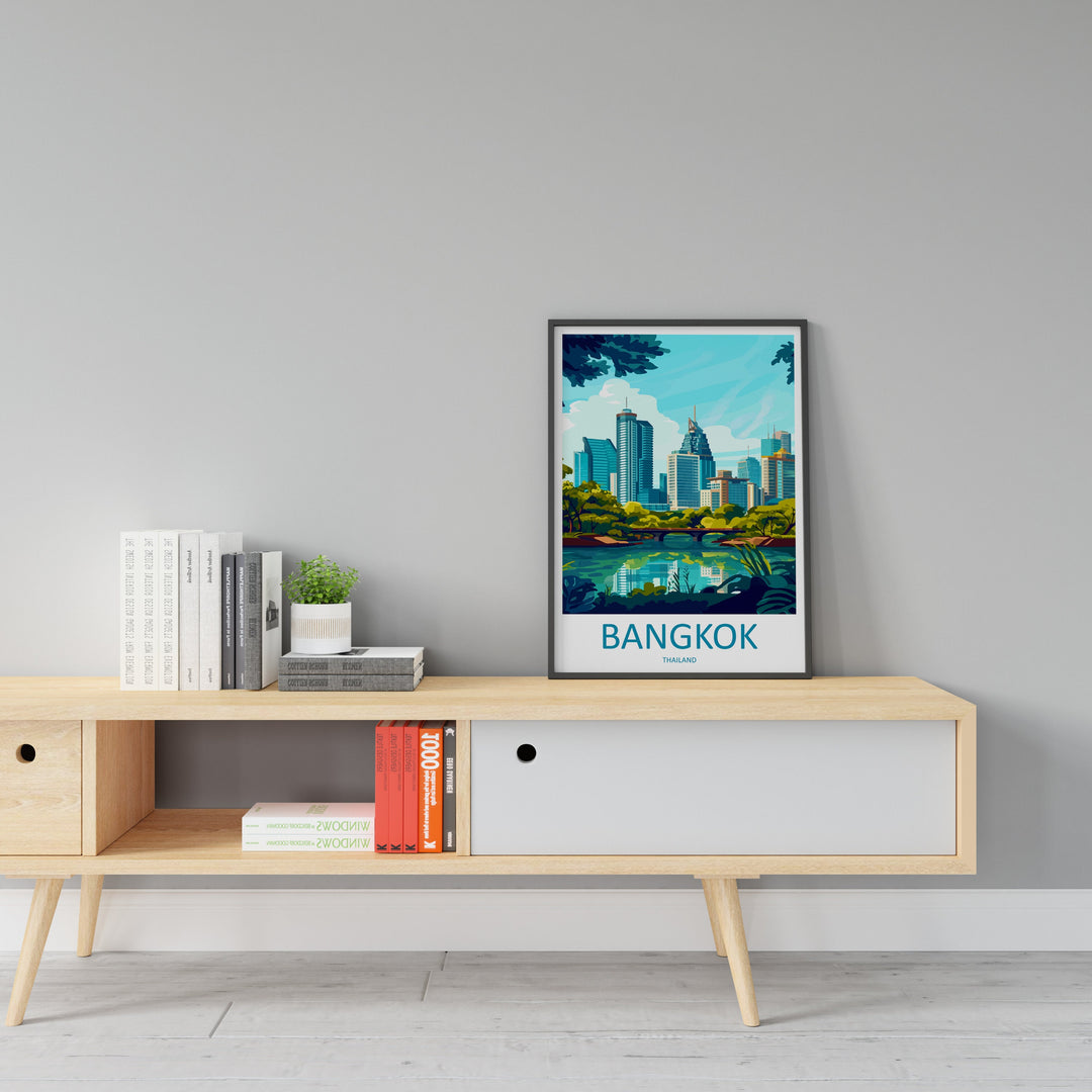 Bangkok Travel Print Wall Art Bangkok Wall Hanging Home Decor Bangkok Gift Art Lovers Wall Art Thailand Travel Print Gift Thai Travel Art