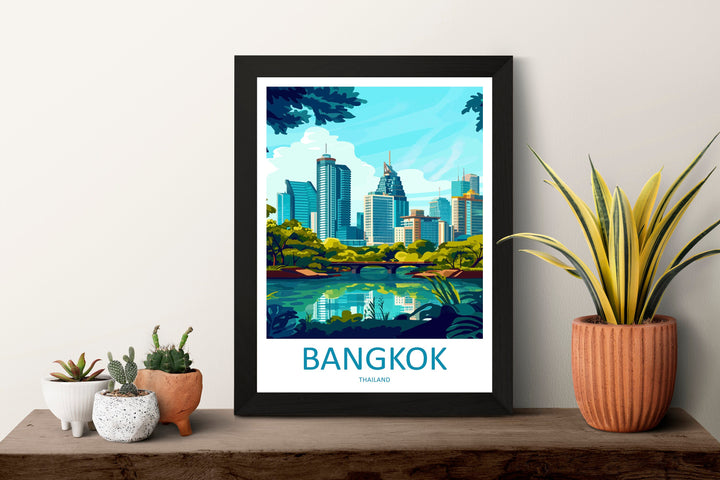 Bangkok Travel Print Wall Art Bangkok Wall Hanging Home Decor Bangkok Gift Art Lovers Wall Art Thailand Travel Print Gift Thai Travel Art