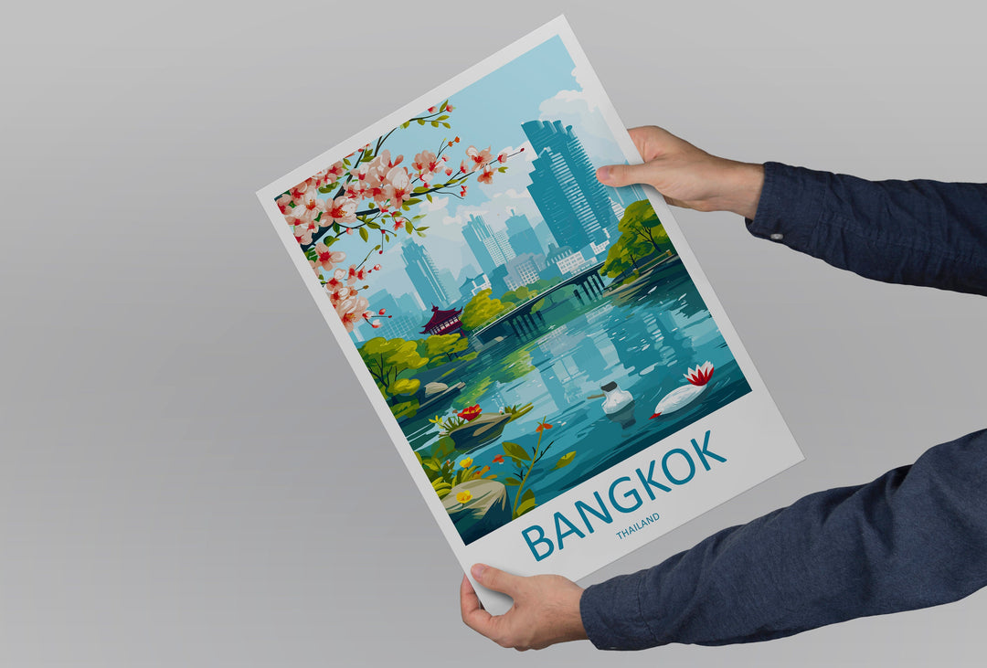 Bangkok Travel Print Wall Art Bangkok Wall Hanging Home Decor Bangkok Gift Art Lovers Wall Art Thailand Travel Print Gift Thai Travel Art