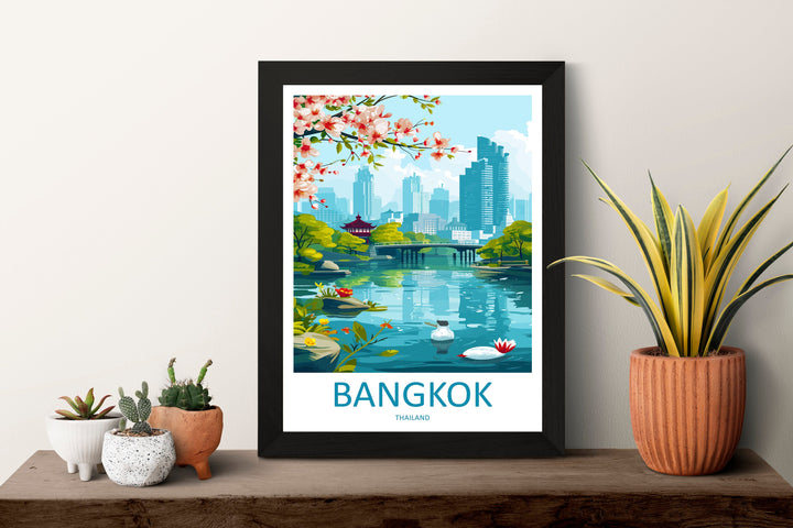 Bangkok Travel Print Wall Art Bangkok Wall Hanging Home Decor Bangkok Gift Art Lovers Wall Art Thailand Travel Print Gift Thai Travel Art