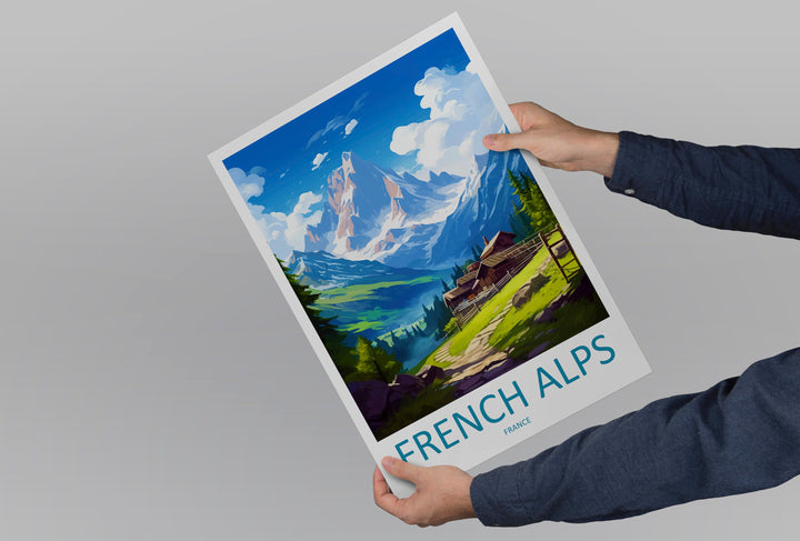 French Alps Travel Print Wall Art French Alps Wall Hanging Home Décor French Alps Gift Art Lovers France Art French Alps Art