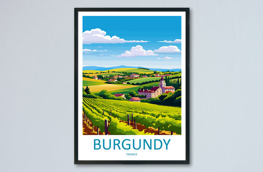 Burgundy Travel Print Wall Art Burgundy Wall Hanging Home Decor Burgundy France Gift Art Lovers Wall Art Print Art Burgundy Wall art