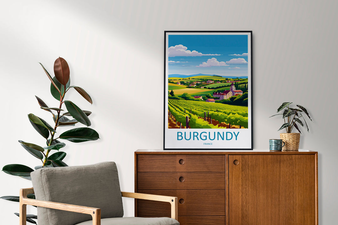 Burgundy Travel Print Wall Art Burgundy Wall Hanging Home Decor Burgundy France Gift Art Lovers Wall Art Print Art Burgundy Wall art