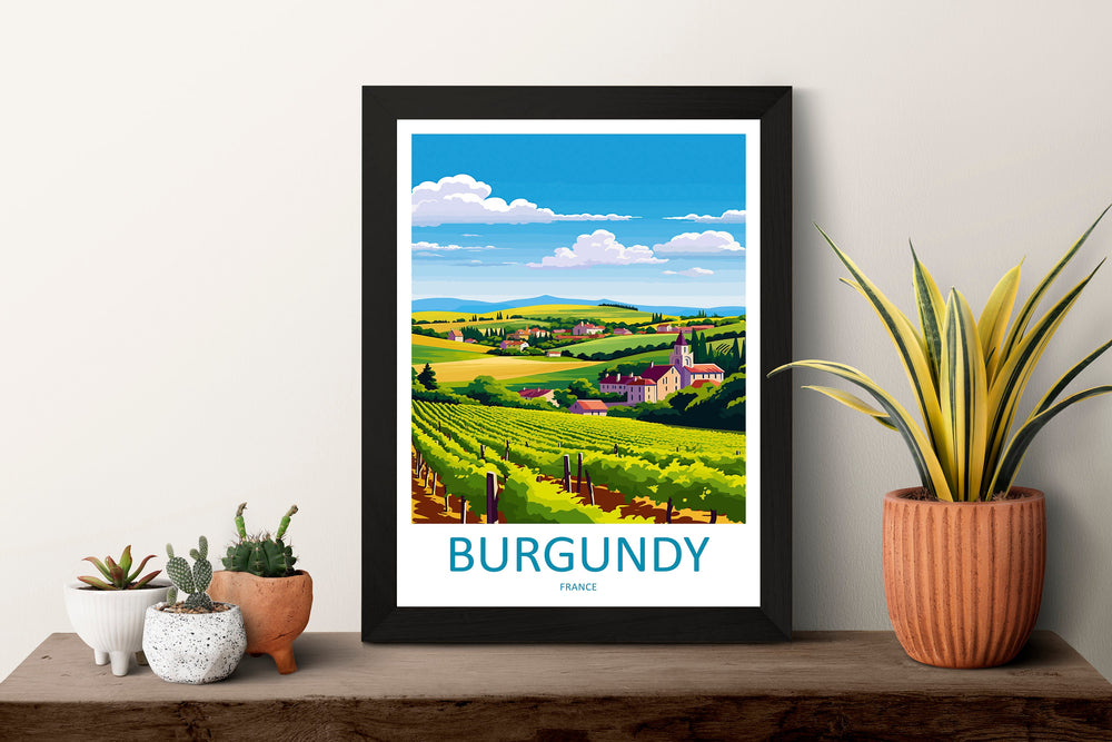 Burgundy Travel Print Wall Art Burgundy Wall Hanging Home Decor Burgundy France Gift Art Lovers Wall Art Print Art Burgundy Wall art