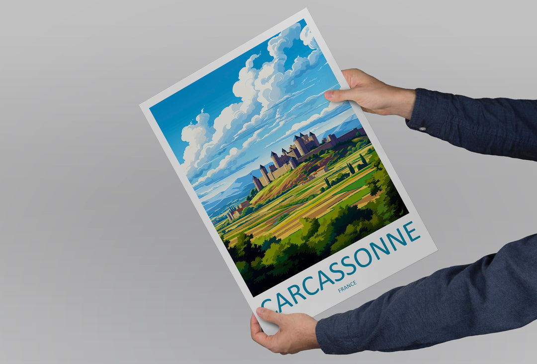 Carcassonne Travel Print Wall Art Carcassonne Wall Hanging Home Décor Carcassonne Gift Art Lovers France Art Lover Gift Carcassonne Poster