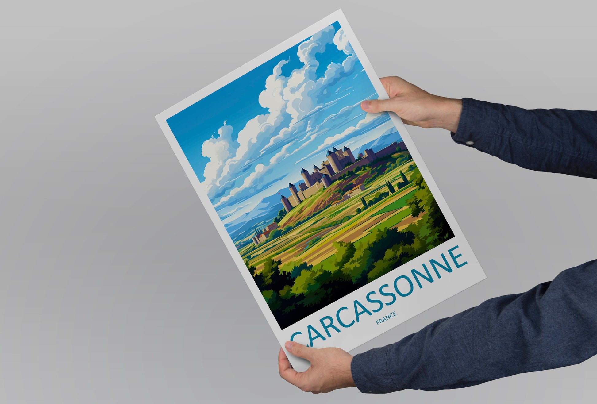 Carcassonne Travel Print Wall Art Carcassonne Wall Hanging Home Décor Carcassonne Gift Art Lovers France Art Lover Gift Carcassonne Poster