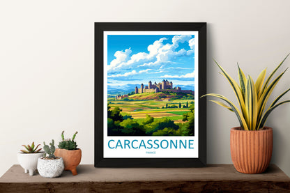 Carcassonne Travel Print Wall Art Carcassonne Wall Hanging Home Décor Carcassonne Gift Art Lovers France Art Lover Gift Carcassonne Poster