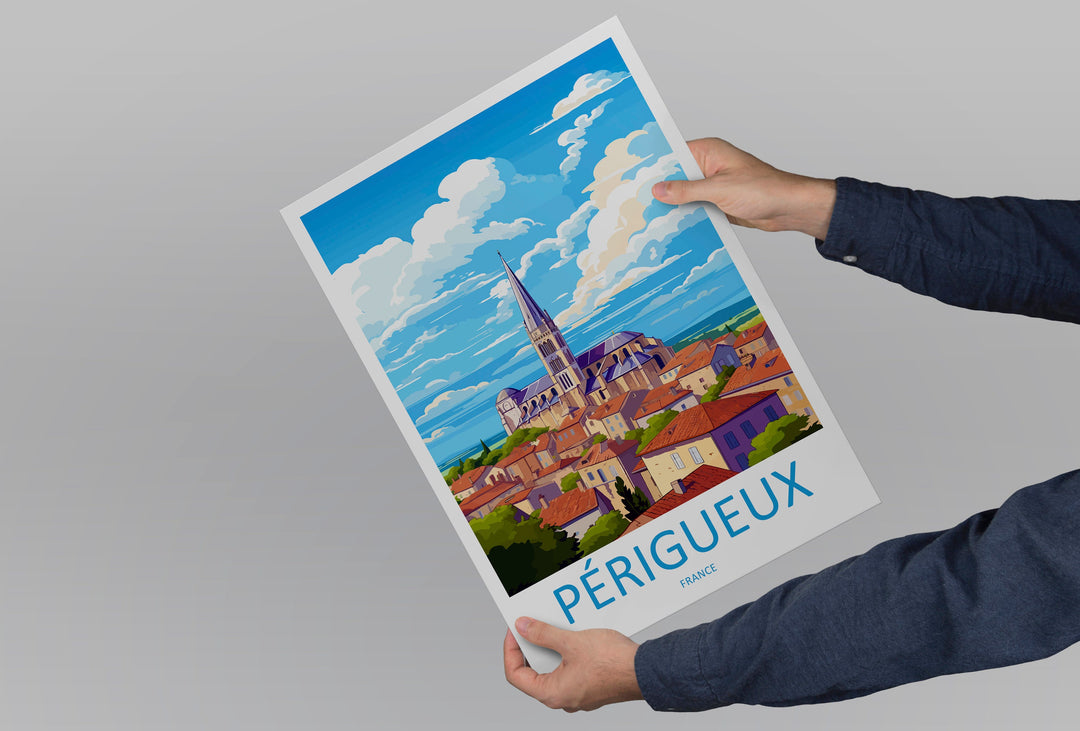 Périgueux Travel Print Wall Art Périgueux Wall Hanging Home Décor Périgueux Gift Art Lovers France Art Lover Gift Périgueux Print