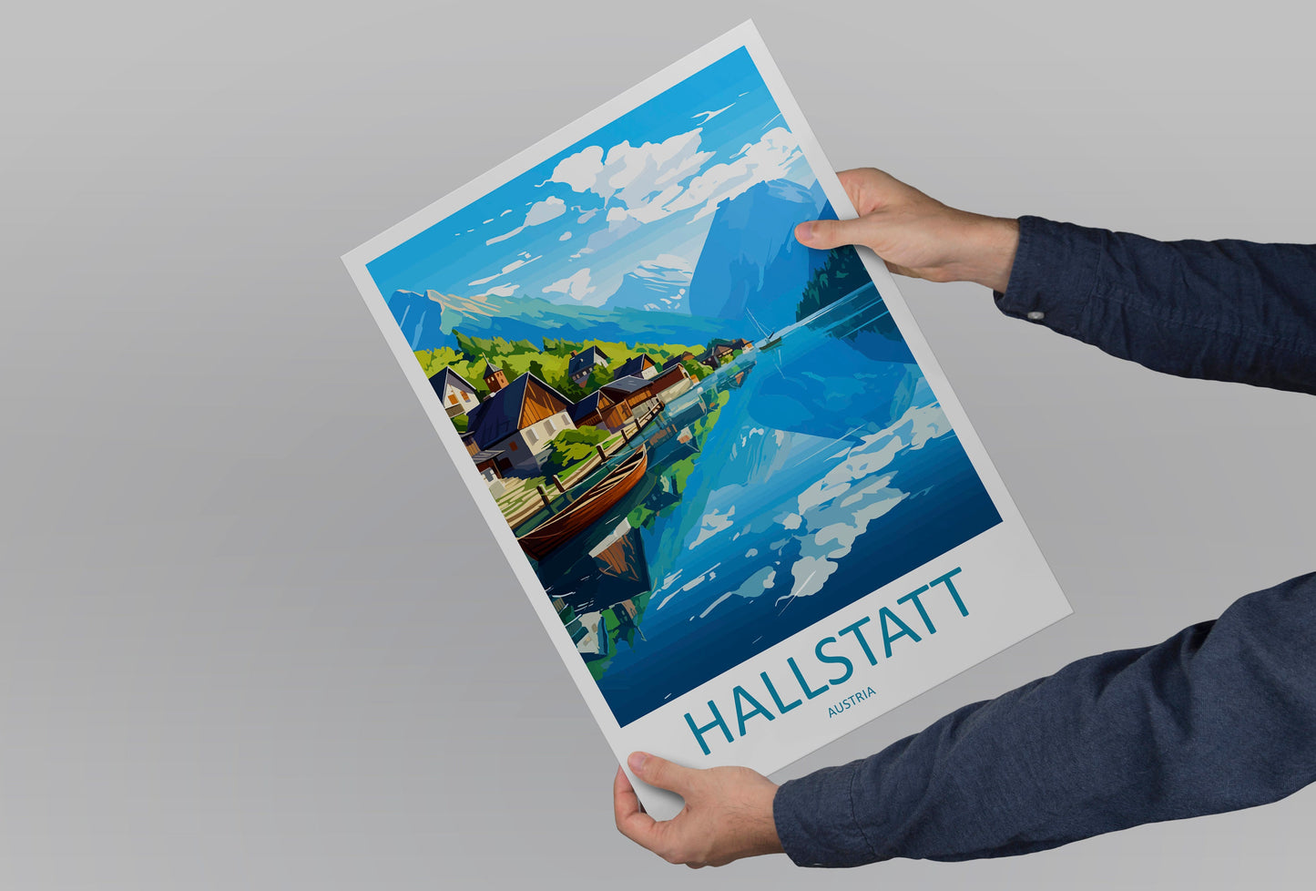 Hallstatt Lake Print Hallstatt Home Decor Art Print Austria Wall Art Alpine Mountain Gift Wall Hanging Hallstatt Scenery Poster Austria Art