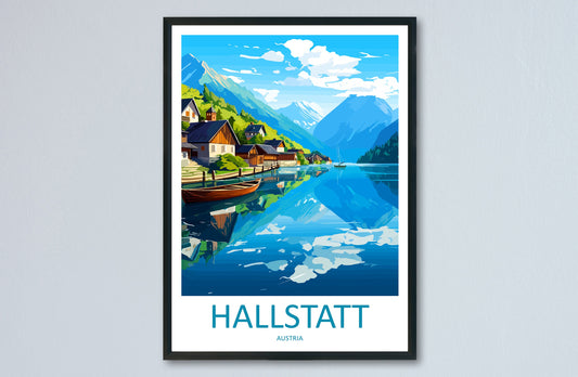 Hallstatt Lake Print Hallstatt Home Decor Art Print Austria Wall Art Alpine Mountain Gift Wall Hanging Hallstatt Scenery Poster Austria Art