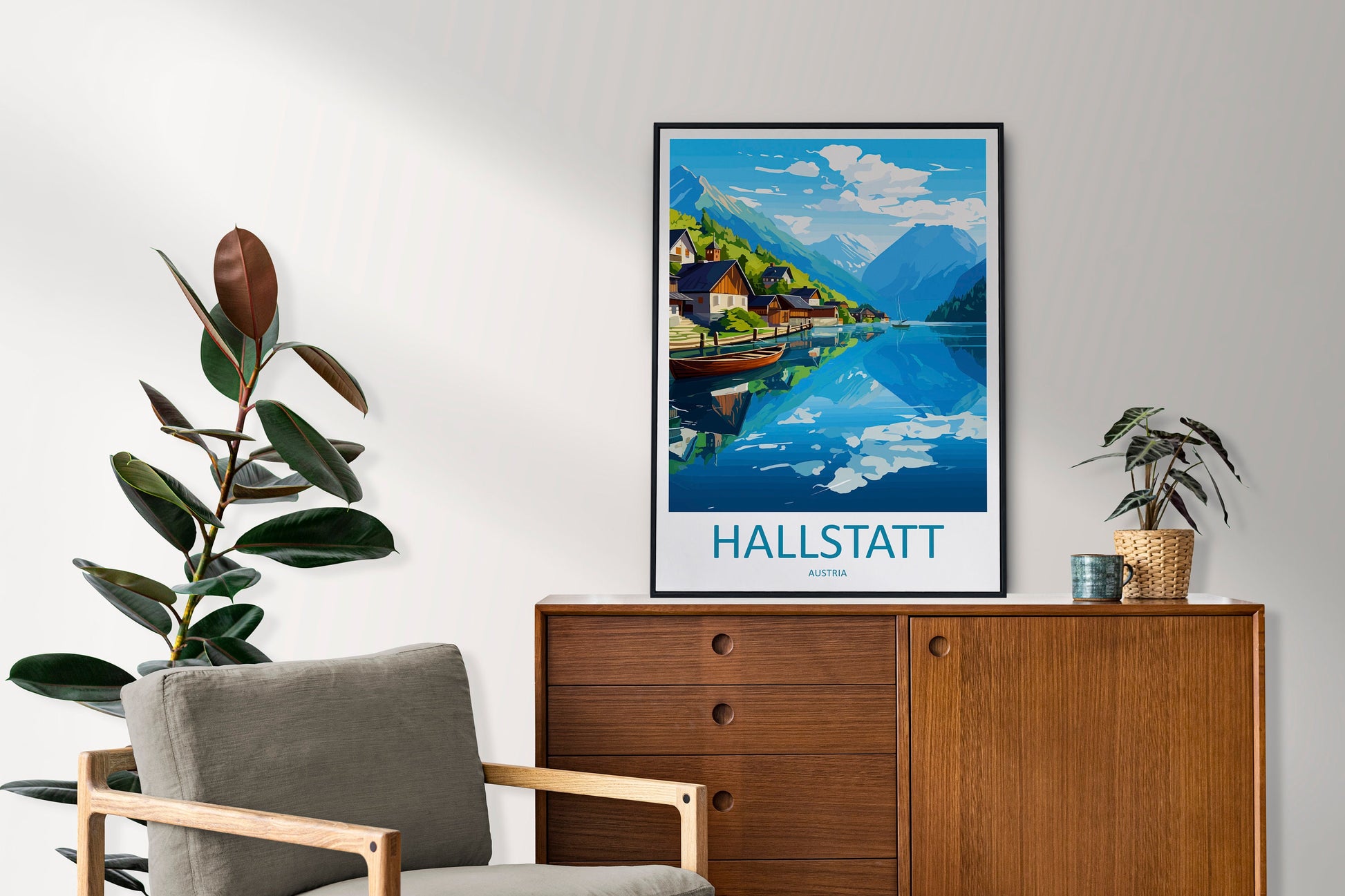 Hallstatt Lake Print Hallstatt Home Decor Art Print Austria Wall Art Alpine Mountain Gift Wall Hanging Hallstatt Scenery Poster Austria Art
