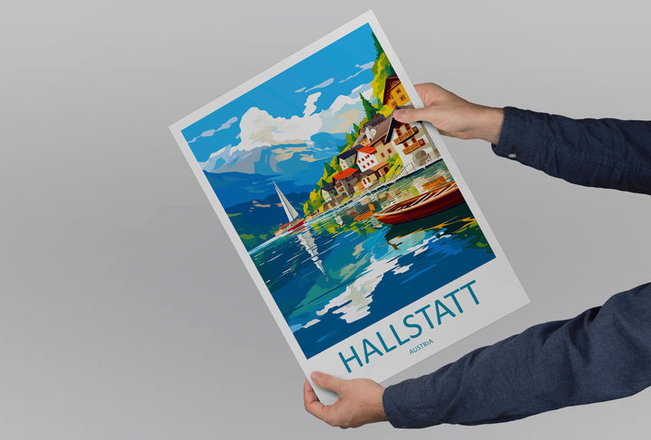Hallstatt Lake Print Hallstatt Home Decor Art Print Austria Wall Art Alpine Mountain Gift Wall Hanging Hallstatt Scenery Poster Austria Art