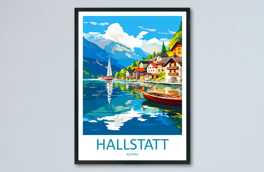 Hallstatt Lake Print Hallstatt Home Decor Art Print Austria Wall Art Alpine Mountain Gift Wall Hanging Hallstatt Scenery Poster Austria Art