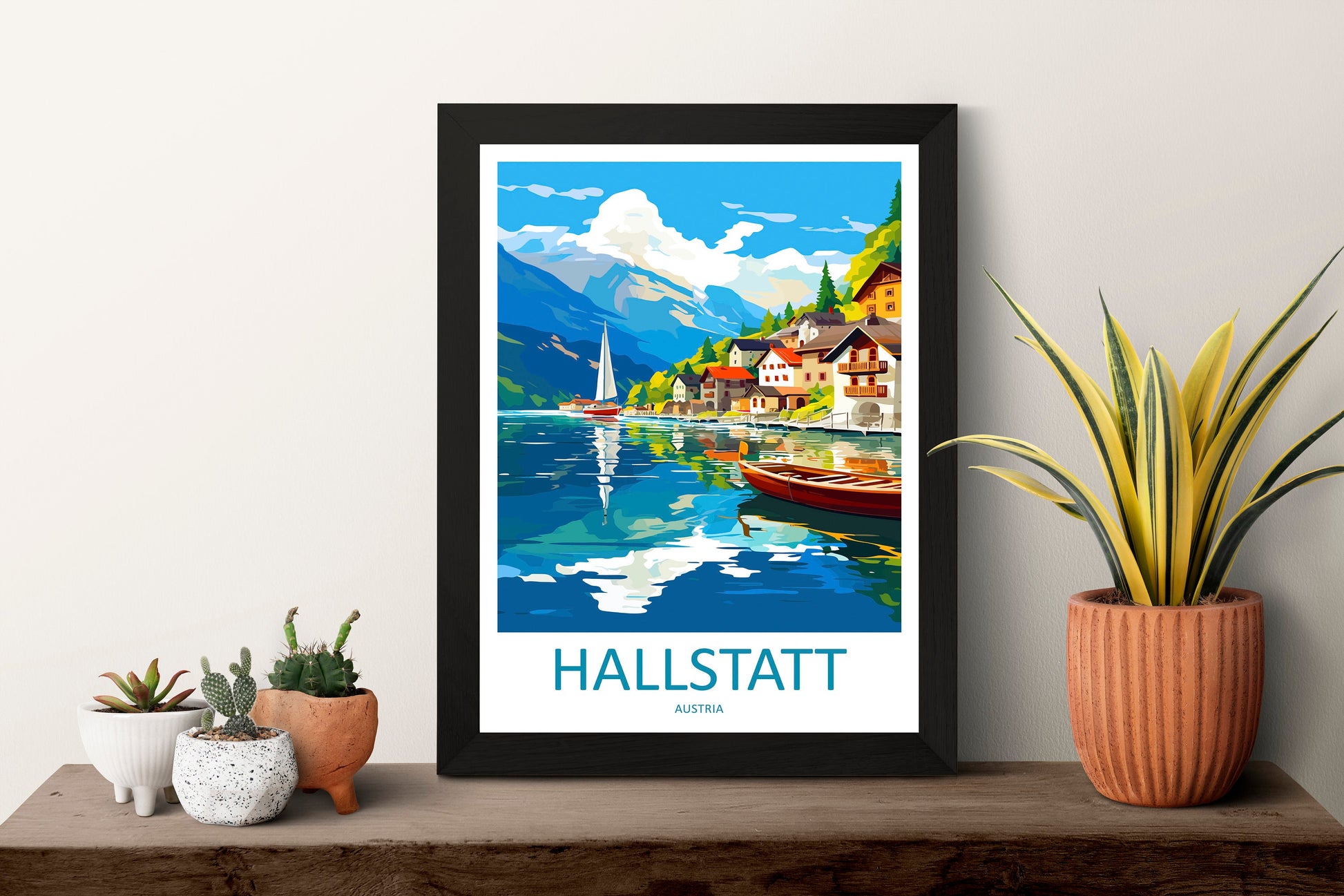 Hallstatt Lake Print Hallstatt Home Decor Art Print Austria Wall Art Alpine Mountain Gift Wall Hanging Hallstatt Scenery Poster Austria Art