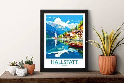 Hallstatt Lake Print Hallstatt Home Decor Art Print Austria Wall Art Alpine Mountain Gift Wall Hanging Hallstatt Scenery Poster Austria Art