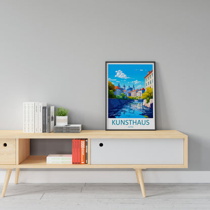 Kunsthaus Travel Print Wall Art Kunsthaus Wall Hanging Home Décor Kunsthaus Gift Art Lovers Austria Art Lover Gift Travel Poster