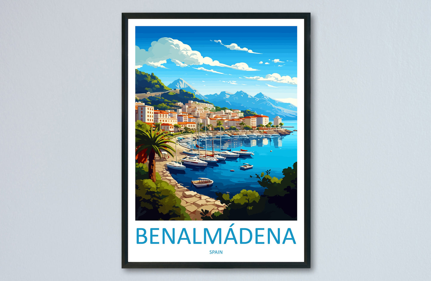 Benalmádena Travel Print Wall Art Benalmádena Wall Hanging Home Décor Benalmádena Gift Art Lovers Spain Art Lover Gift Print