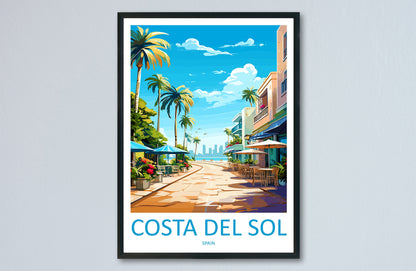 Costa Del Sol Travel Print Wall Art Costa Del Sol Wall Hanging Home Décor Costa Del Sol Gift Art Lovers Spain Art Lover Gift Art Print