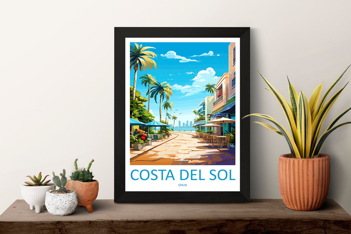 Costa Del Sol Travel Print Wall Art Costa Del Sol Wall Hanging Home Décor Costa Del Sol Gift Art Lovers Spain Art Lover Gift Art Print