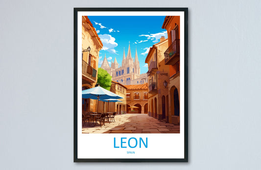 Leon Travel Print Wall Art Leon Wall Hanging Home Décor Leon Gift Art Lovers Spain Art Lover Gift Leon Wall Déco