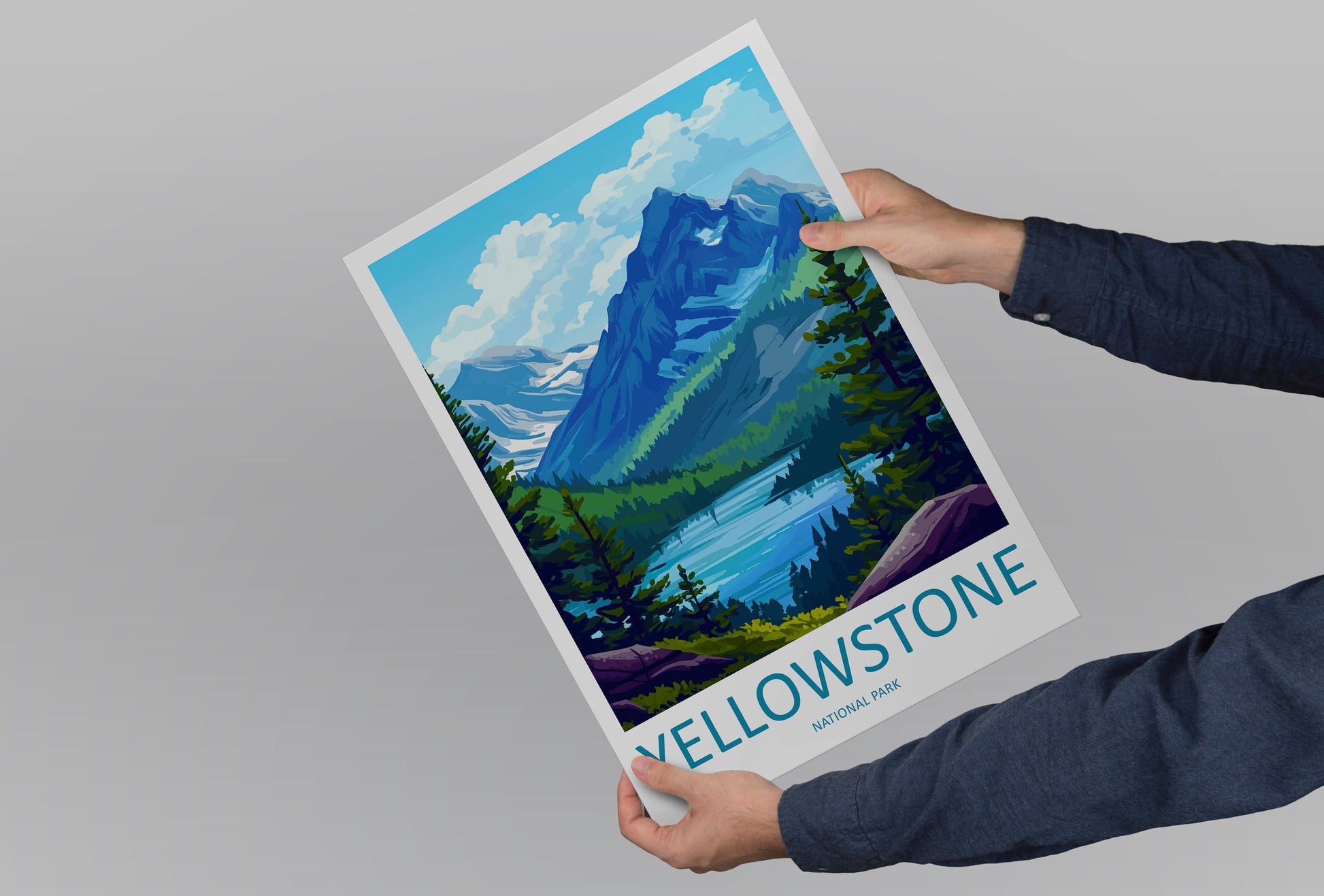 Yellowstone National Park Travel Print Wall Art Yellowstone National Park Wall Hanging Home Décor Yellowstone National Park Art Gift Poster