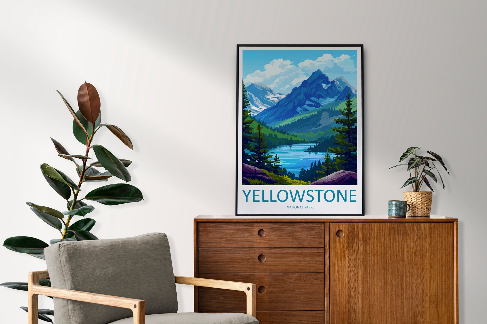Yellowstone National Park Travel Print Wall Art Yellowstone National Park Wall Hanging Home Décor Yellowstone National Park Art Gift Poster