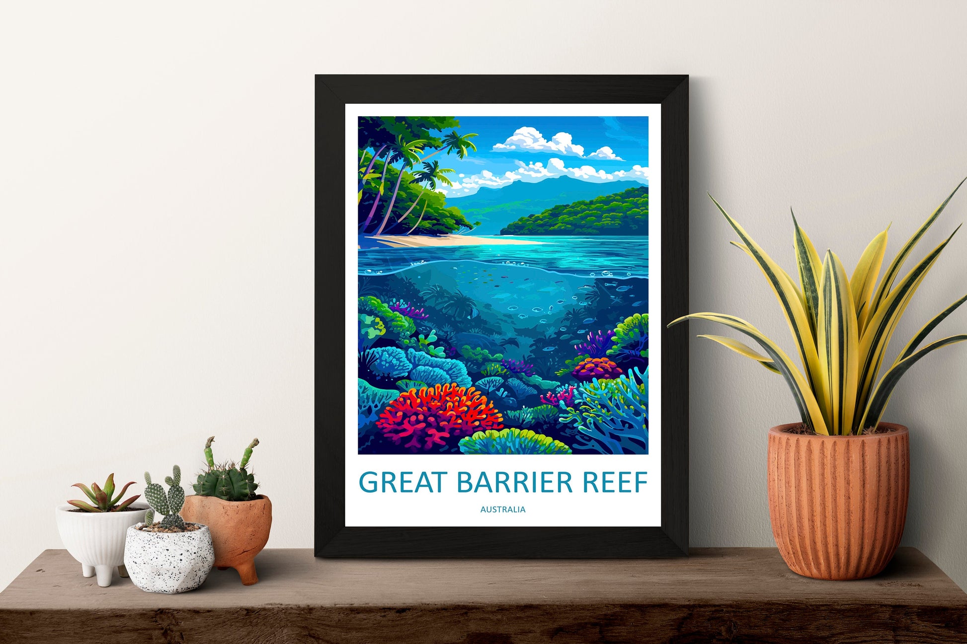Great Barrier Reef Travel Print Wall Art Great Barrier Reef Wall Hanging Home Décor Great Barrier Reef Gift Art Lovers Wall Art Australia
