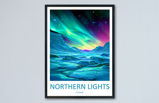 Northern Lights Travel Print Wall Art Aurora Borealis Wall Hanging Home Décor Aurora Borealis Gift Art Lovers Iceland Art Lover Gift Decor