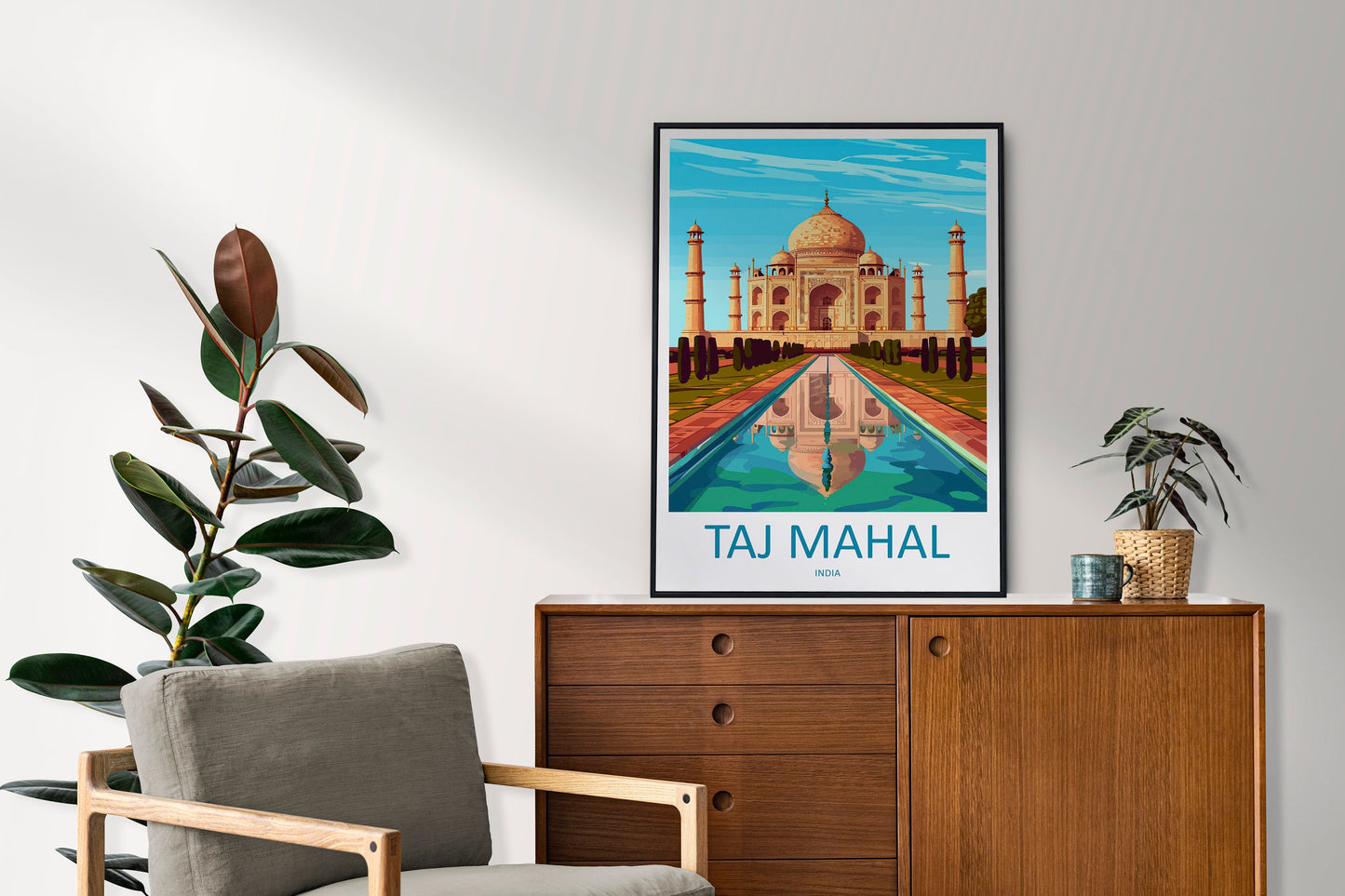 Taj Mahal Agro Travel Print Wall Art Taj Mahal Agro Wall Hanging Home Décor Taj Mahal Agro Gift Art Lovers India Art Lover Gift Wall Décor