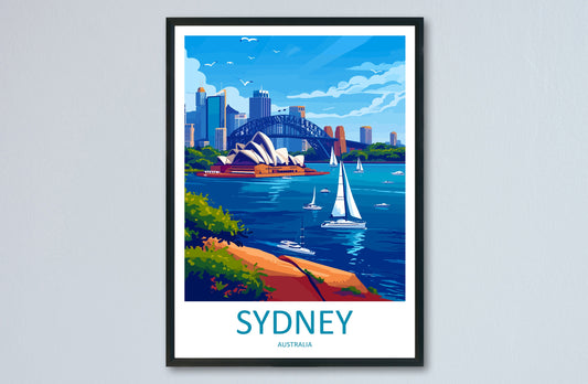 Sydney Opera House Travel Print Wall Art Sydney Wall Hanging Home Décor Sydney Gift Art Lovers Wall Art Australia Travel Print Opera House