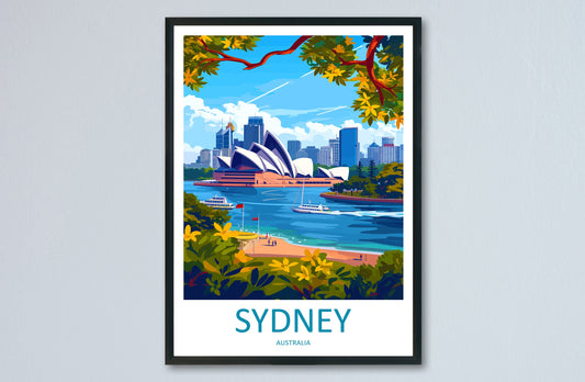 Sydney Opera House Travel Print Wall Art Sydney Wall Hanging Home Décor Sydney Gift Art Lovers Wall Art Australia Travel Print Opera House