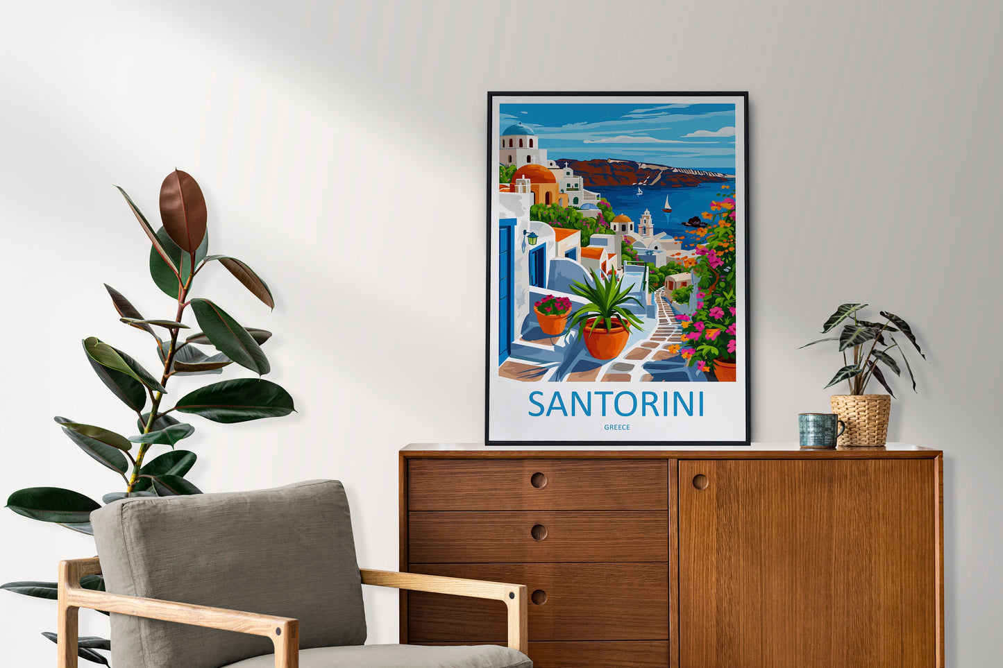 Santorini Travel Print Wall Art Santorini Greece Wall Hanging Home Decoration Santorini Gift Art Lovers Wall Art Print Santorini Greek Print