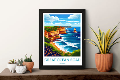 Great Ocean Road Travel Print Wall Art Ocean Road Wall Hanging Home Décor Great Ocean Road Gift Art Lovers Wall Art Australia Travel Print