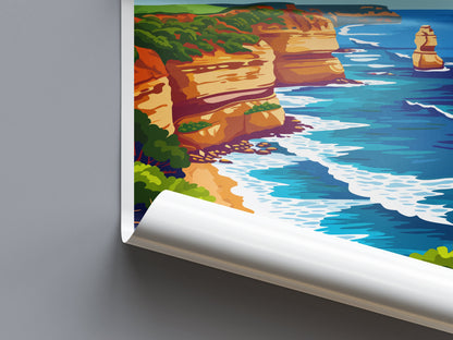 Great Ocean Road Travel Print Wall Art Ocean Road Wall Hanging Home Décor Great Ocean Road Gift Art Lovers Wall Art Australia Travel Print