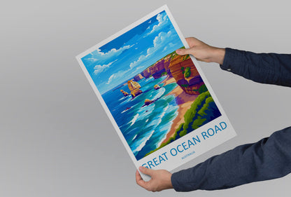 Great Ocean Road Travel Print Wall Art Ocean Road Wall Hanging Home Décor Great Ocean Road Gift Art Lovers Wall Art Australia Travel Print