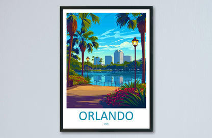 Orlando Travel Print Wall Art Orlando Wall Hanging Home Décor Orlando Gift Art Lovers Gift Beach Florida Orlando Print For Florida City